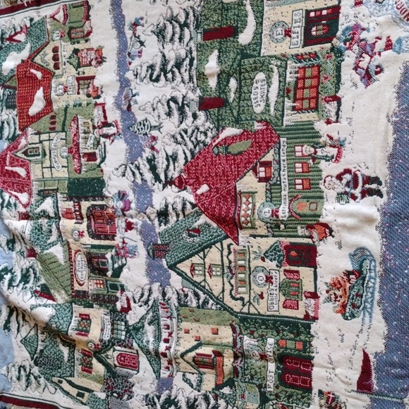 Vtg Holiday Throw Blanket - Picture 2 of 4